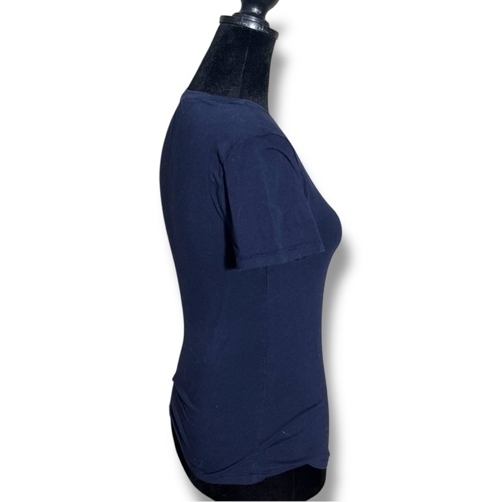 GAP Navy Short Sleeve Crewneck Fitted Cotton Classic Casual Women's Tee - Picture 4 of 16